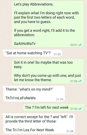 بازی مخفف‌ها (Abbreviations)