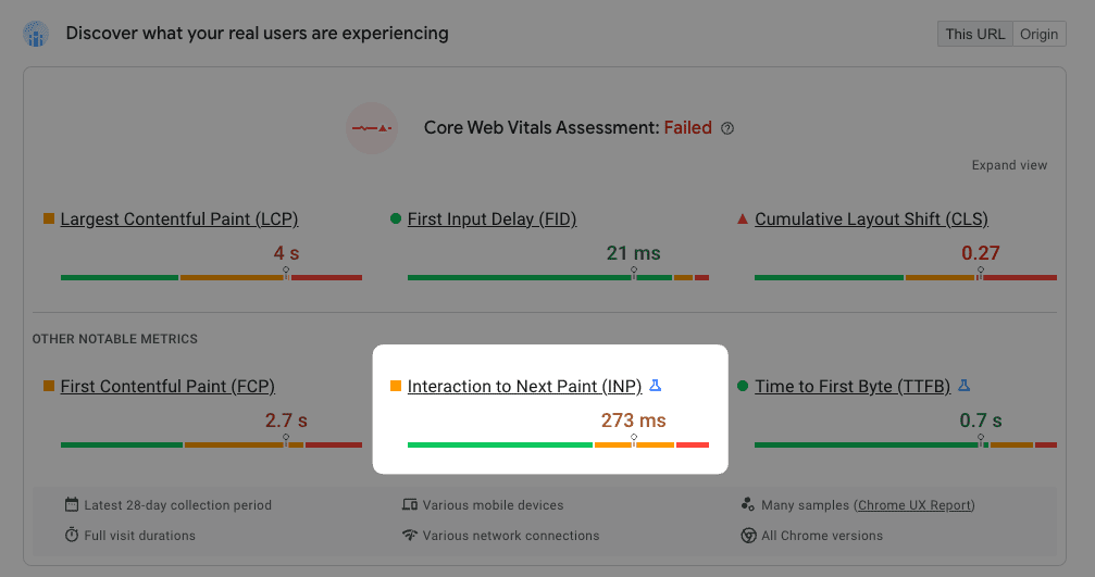 تعامل با Next Paint در PageSpeed Insights