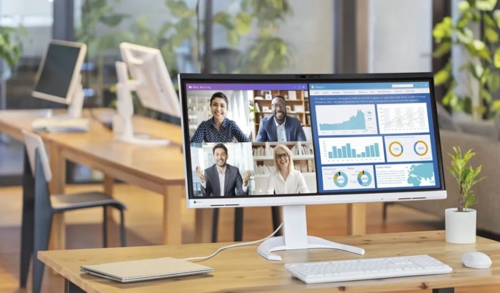 مانیتور خمیده 34 اینچی با دوربین و میکروفون، محصول جدید شرکت EIZO