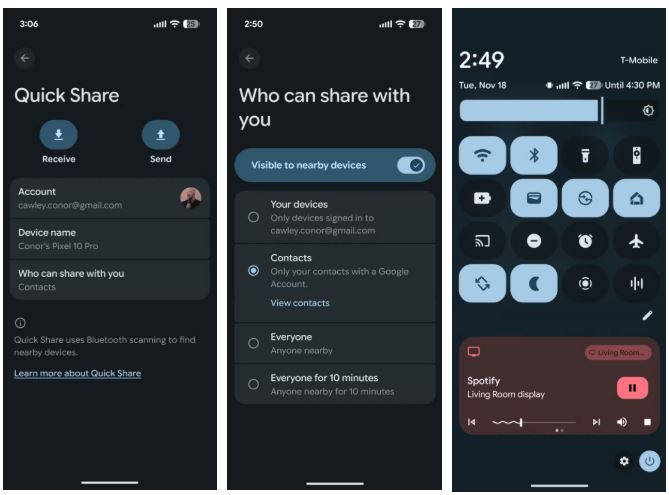 گام اول: فعال‌سازی Quick Share