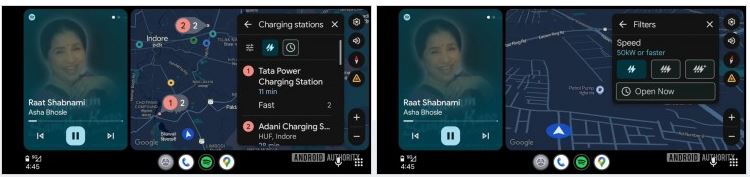 گوگل مپس در اندروید اتو انقلابی؛ پیدا کردن شارژر مناسب برای خودروهای برقی آسان شد
