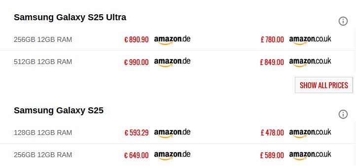  مقایسه سریع قیمت‌ها در سال ۲۰۲۵ (ارزی)