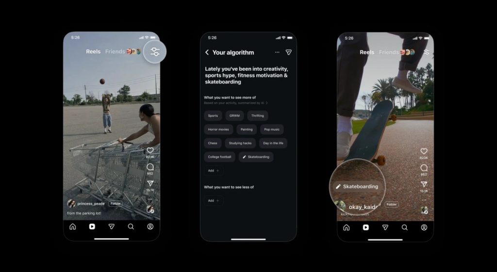اینستاگرام کنترل الگوریتم ریلز را به کاربران سپرد؛ پایان سلطه هوش مصنوعی