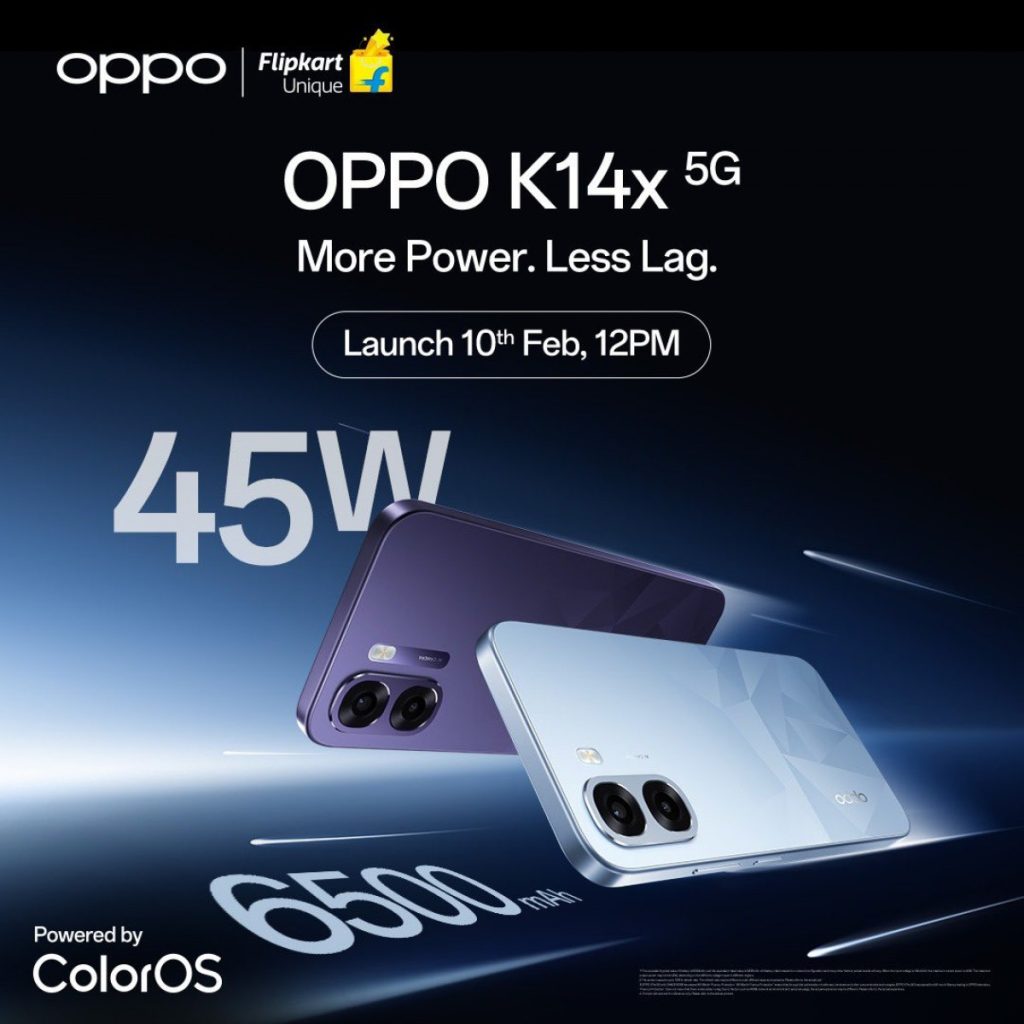 Oppo K14x 5G با باتری غول‌پیکر معرفی شد؛ مشخصات و تاریخ عرضه تایید شد