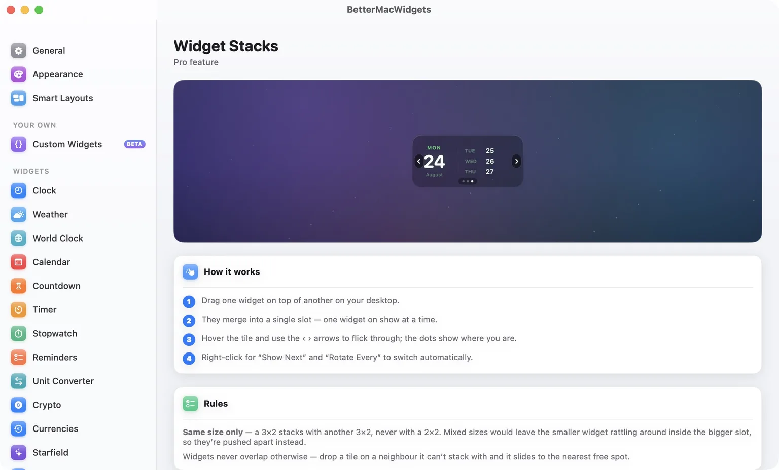 تحول ویجتهای macOS با BetterMacWidgets؛ تجربهای جدید برای دسکتاپ مک 6 شخصیسازی ظاهری و طراحی بومی (Native Look)