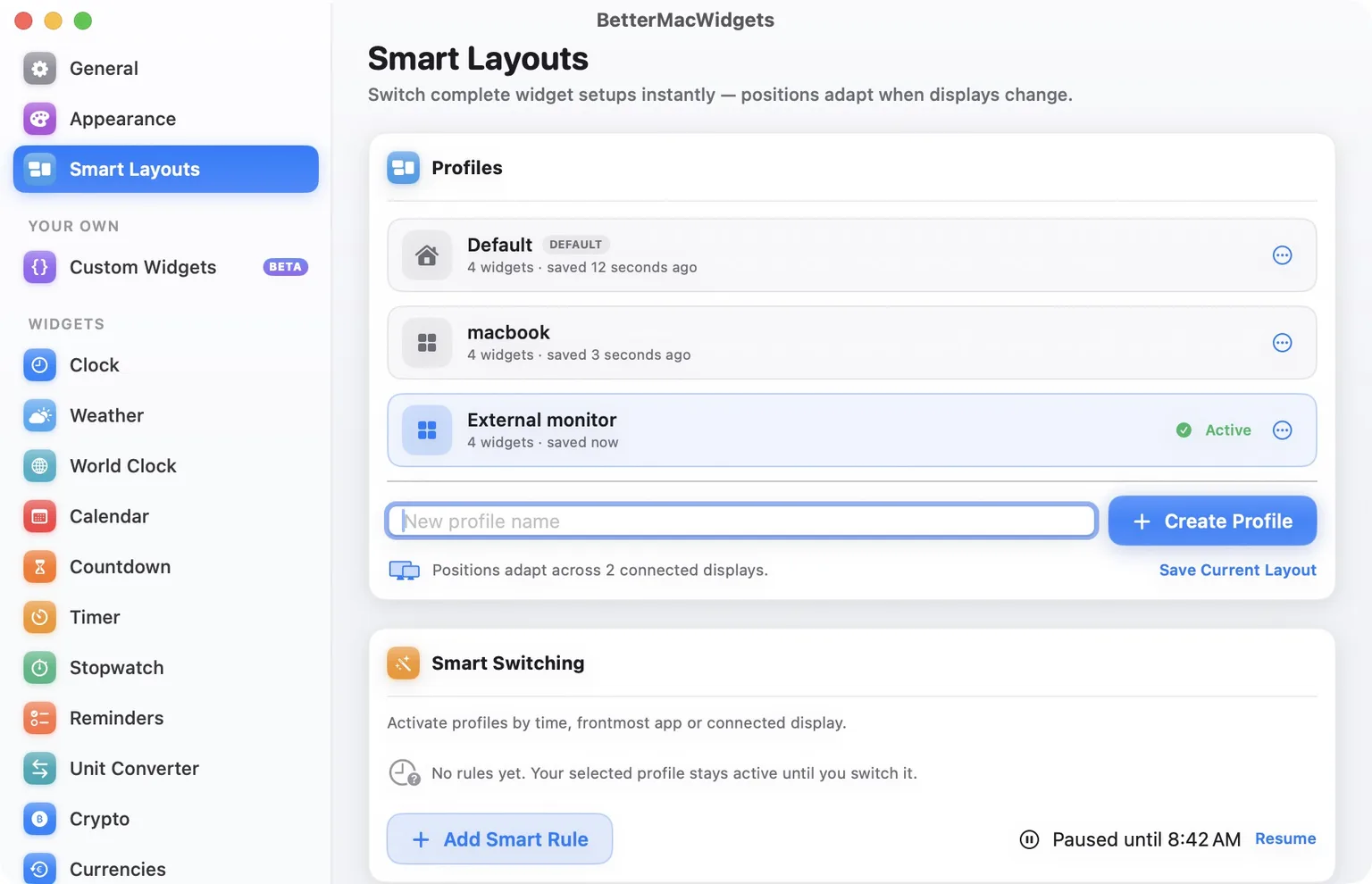 تحول ویجتهای macOS با BetterMacWidgets؛ تجربهای جدید برای دسکتاپ مک 9 تعریف پروژهها و سویچ هوشمند (Smart Switching)