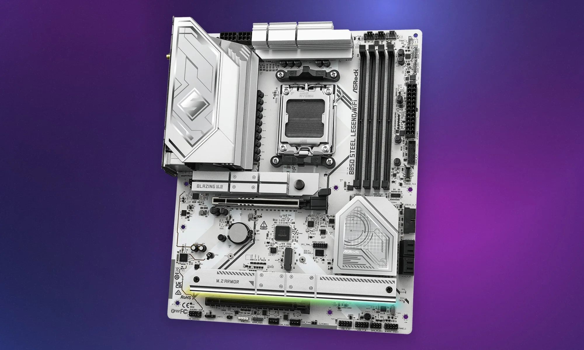 راهنمای خرید مادربرد B850 برای Ryzen 9000؛ ۵ مدل برتر بازار 5 ASRock B850 Steel Legend WiFi؛ گزینهای اقتصادی با امکانات مدرن