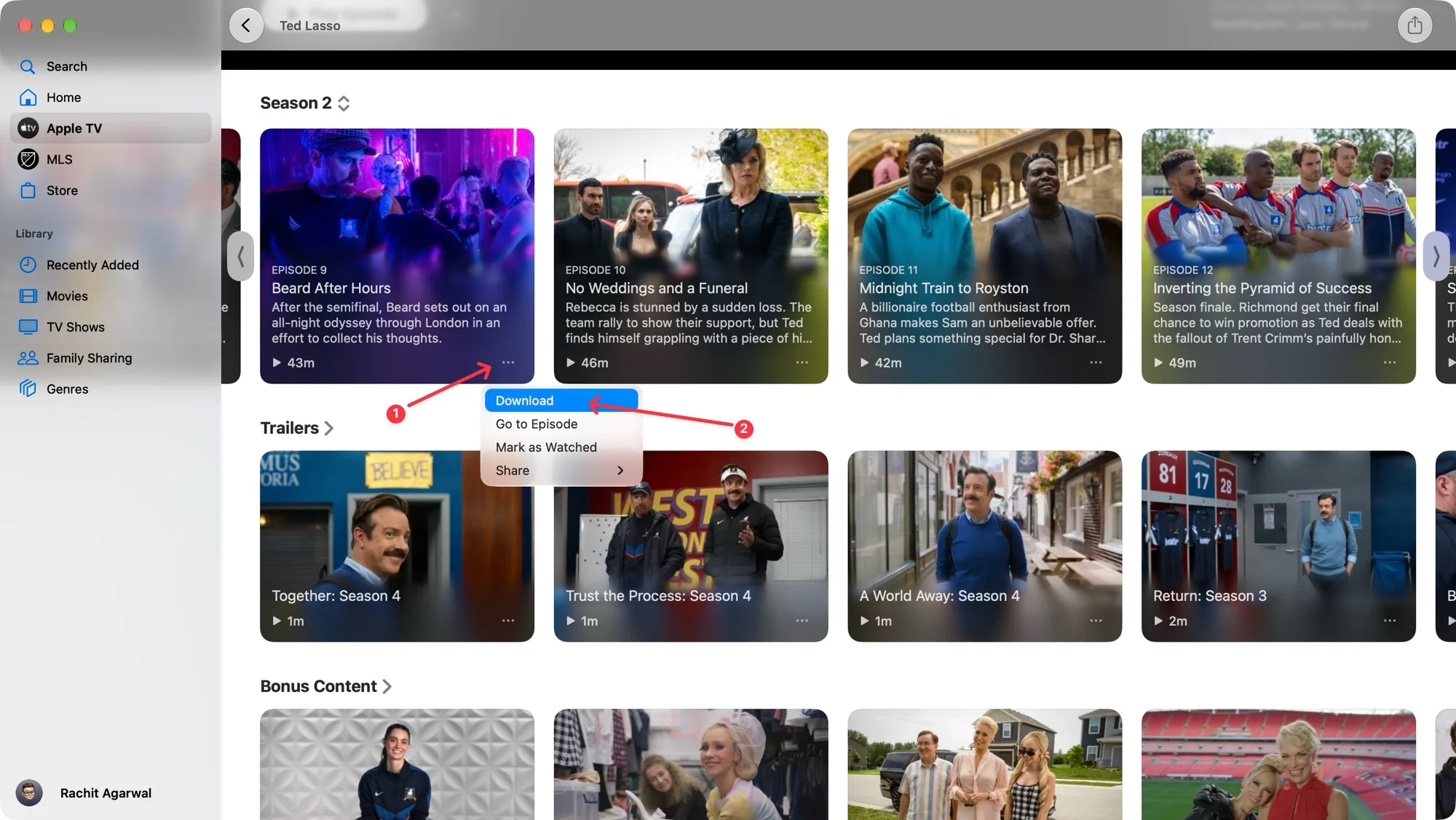 چطور فیلم و سریالهای اپل تیوی را بدون اینترنت تماشا کنیم؟ راهنمای دانلود برای سفر 7 آموزش دانلود در سیستمعامل مک (Mac)