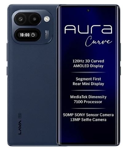 گوشی Lava Aura Curve با دو نمایشگر و باتری ۶۰۰۰ میلی&zwnj;آمپرساعتی معرفی شد