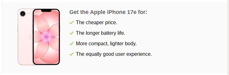  مقایسه iPhone 17e و iPhone 17